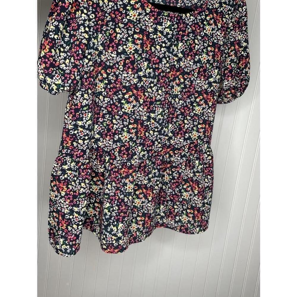 Women's Anthropologie W5 Blue Floral Puff Sleeve Blouse Size S - Picture 7 of 8